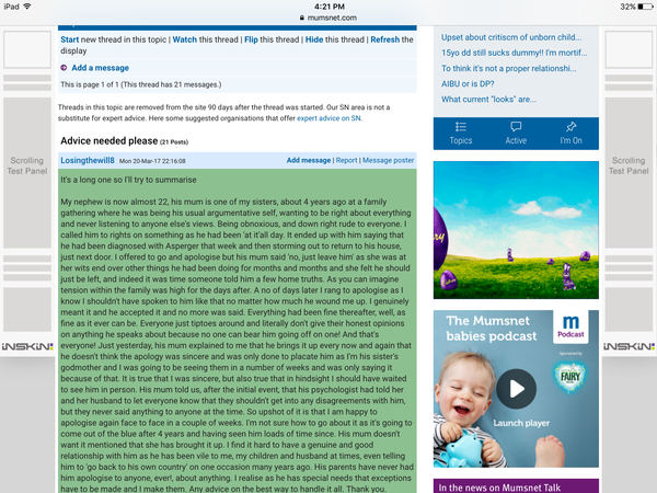 Please don't put adds down the side on the IPad!