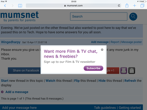 Fao Mumsnet I can't read any tv threads