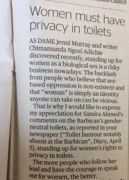 Gender neutral toilets at the Barbican London