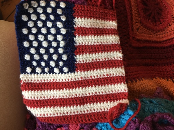 Woolly hugs. We are making a blanket for Zombie’s son and his wife (Zombielad and Zombielass.) lovely crafters and donors, we need your help.