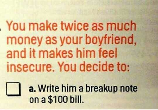 My partner is upset I now earn more than him?!
