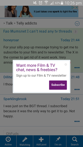 Fao Mumsnet I can't read any tv threads
