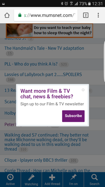 TV addicts pop-up