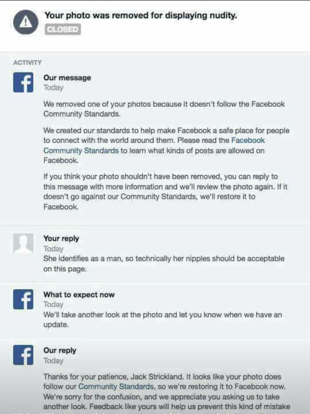 Facebook, trans ID & Nips