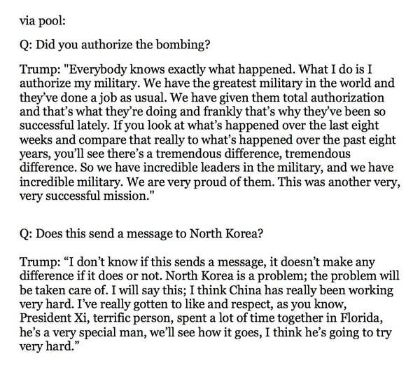 Look! I just dropped $1million of bombs on your thread, so stop going on about #Russiagate (Trump cont.)