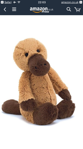 Lost Jellycat Platypus and inconsolable DD