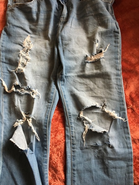 Patching very ripped jeans - daft or what?