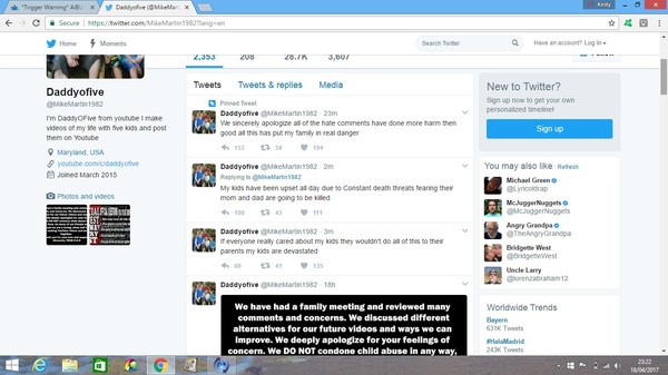 *Trigger Warning* AIBU to not understand how this YouTuber isn't being investigated for child abuse?