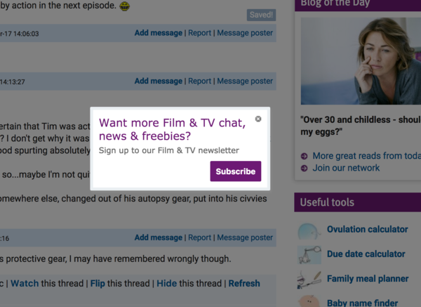 TV addicts pop-up