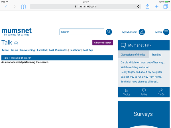 Advanced search is broken again!