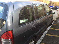 I need to write "cock piss surname" on someone's car. Where can I buy washable car paint today?