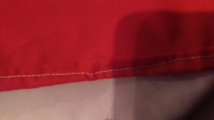 Sewing machine stitches showing good side on wrong side