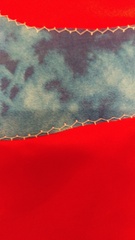 Sewing machine stitches showing good side on wrong side