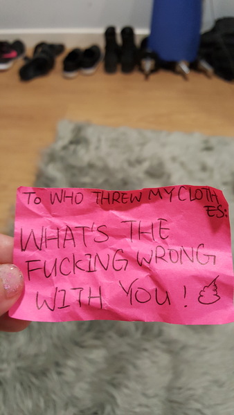 Are they BU? Shitty note taped onto dryer in communal laundry.