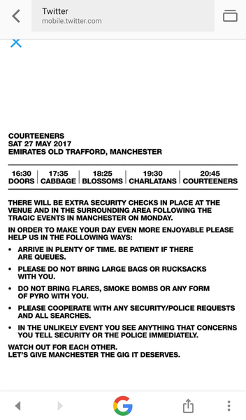 Gig on Saturday in Manchester