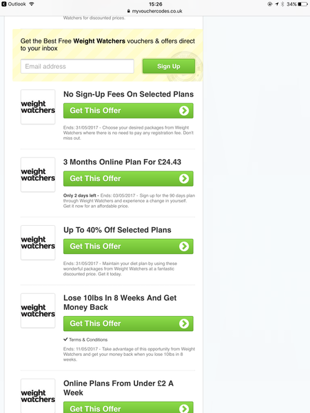 Money off WW until 3/5/2017