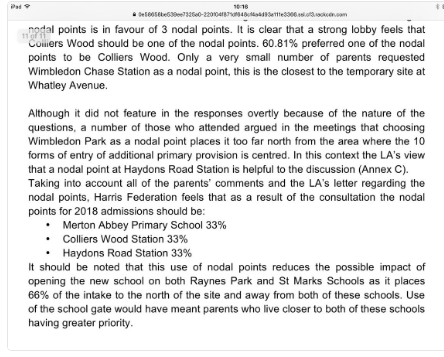Proposed new secondary school for Merton - an announcement is imminent.