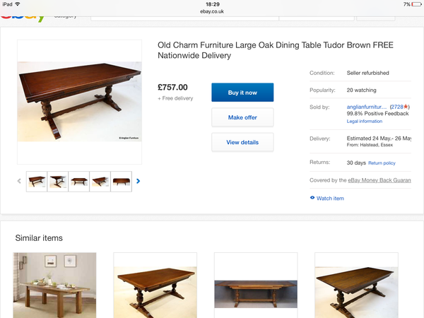 Dining room table & chairs