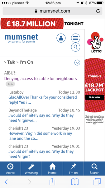So the huge Co-op advert is chuffing annoying on a mobile.