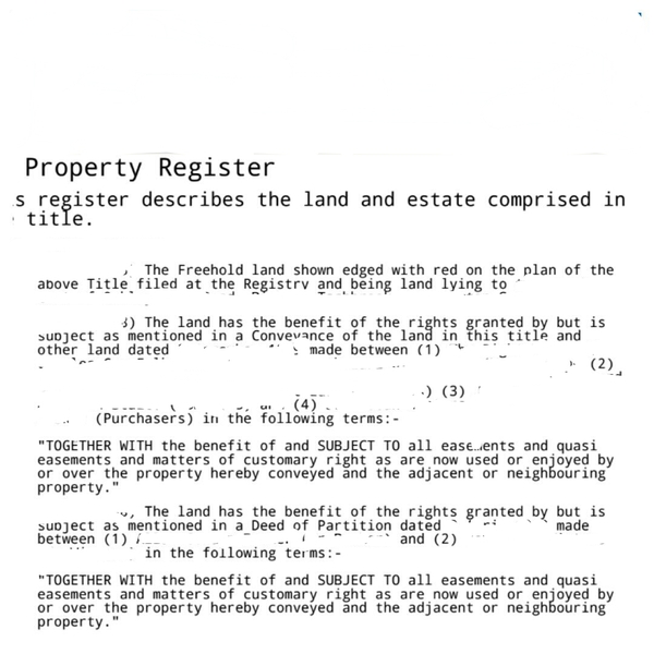 Property register wording query