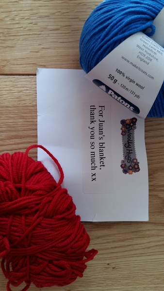 The Mumsnet, we need your help to make a Woolly Hug for lovely JuanPotatoTwo