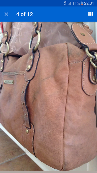 advice on cleaning tan leather bag (storksak elizabeth change bag)