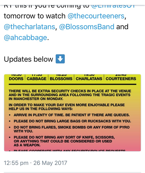 Gig on Saturday in Manchester