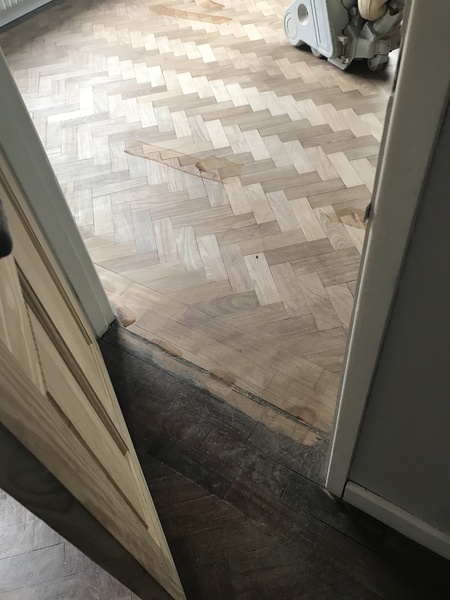 Sanding and staining solid oak floors