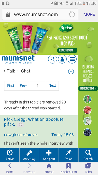 Enormous ad on mobile site