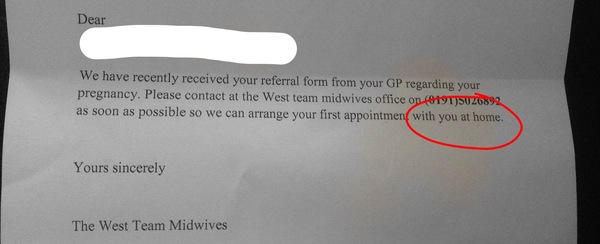 First midwife visit, at home?!