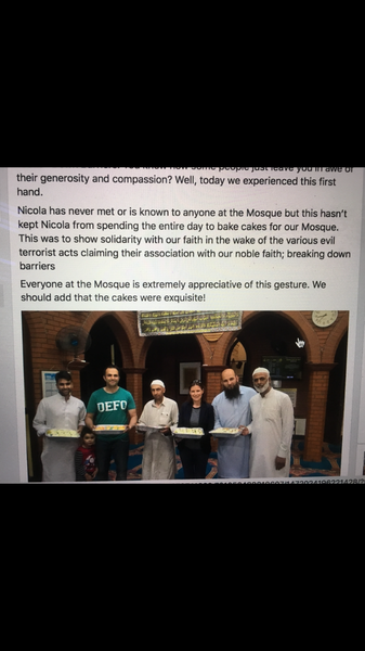 To bake a cake with DD and take it to the mosque?