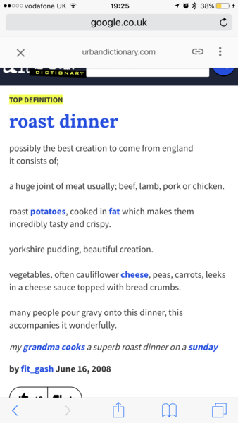 To think this is an abomination of a roast dinner!