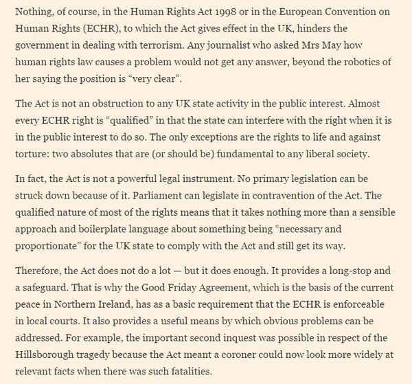 To not want my human rights torn up?