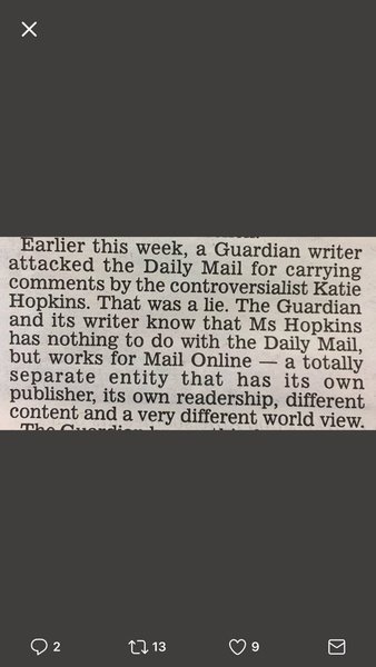 to think that the Daily Mail and Mail online are one and the same and what's on Mail online reflects the Daily Mail