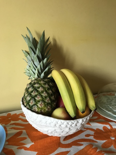 Photographer coming tomorrow. Have stunt pineapple, what else?