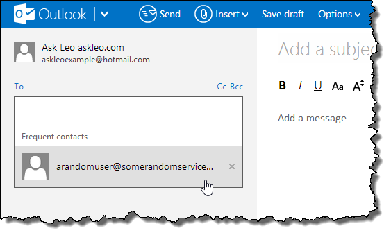 how do you delete someone from your email account???