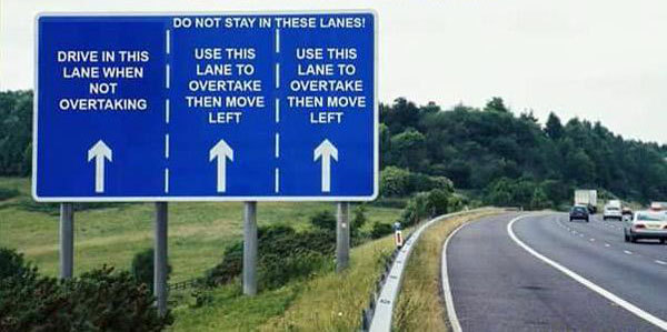 Ignoring speed limit on motorways