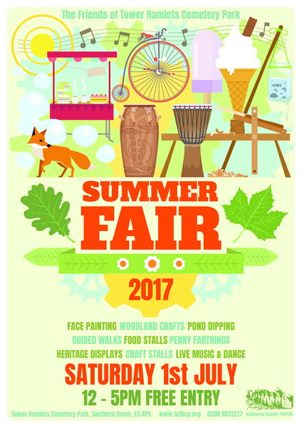 Tower Hamlets Cemetery Park lovely Summer Fair Sat 1 July 12-5