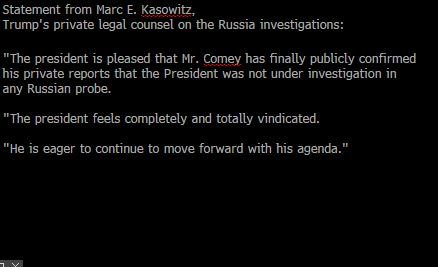 Is justice Comey for Trump?
