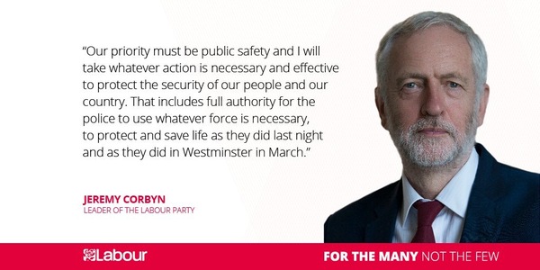 To ask for a summary on the Tory v Labour stance on what to do about terrorism?