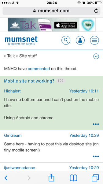 Mobile site not working?