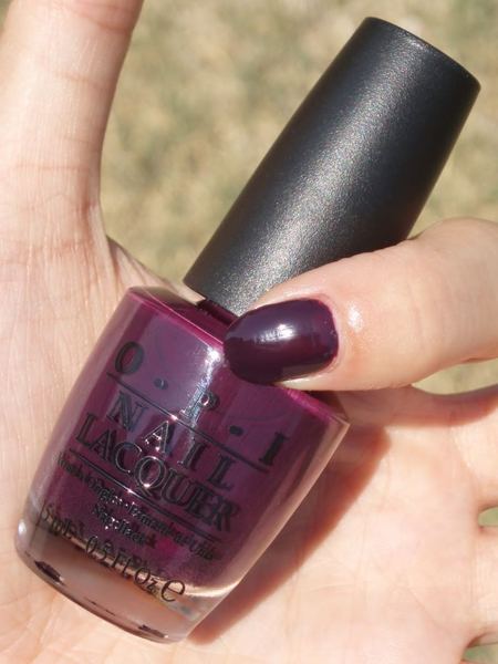 Burgundy nail polish