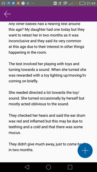Hearing test at 9 months