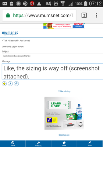 Mobile site has gone strange