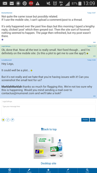 Mobile site has gone strange