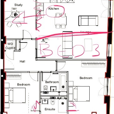 Moving a bathroom to make a 3-bed flat. Worth it?