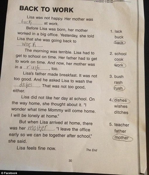 "Mum goes viral for re-writing daughter's sexist homework"