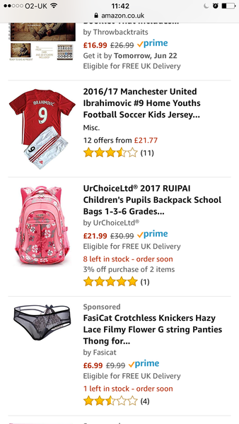 Very inappropriate Amazon sponsored link on search for children's books