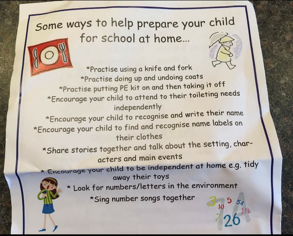 Reception - what does my child need to be able to do?