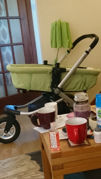 Baby sleeping in pram
